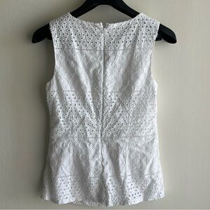 Banana Republic White Lace Eyelet Sleeveless Shell Tank Blouse